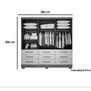 Ver imagem 2 de Guarda Roupa Buriti 3 Portas 9 Gavetas Branco - Novo Horizonte