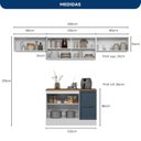 Ver imagem 3 de Cozinha Completa Modulada Americana com Vidro Reflecta 4 Peças Yescasa