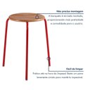 Ver imagem 6 de Kit 6 Banquetas para Cozinha com Base de Aço Cumbuca Vermelho/Nature