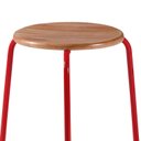 Ver mais imagens de Kit 6 Banquetas para Cozinha com Base de Aço Cumbuca Vermelho/Nature