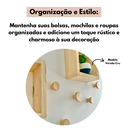 Ver imagem 5 de Cabideiro Branco de Parede em Madeira 3 Ganchos