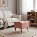 Ver imagem 1 de Puff Verso Bouclé Premium Exclusivo de Luxo Assento Extra para Sala Quarto Pés Palito Design Autoral