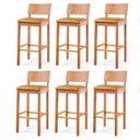 Ver imagem 3 de Kit 6 Banquetas para Cozinha em Madeira Maciça Siena