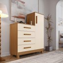 Ver imagem 1 de Comoda Casal Multiuso Sapateira Alta Organizadora Versátil Off White