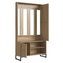 Ver imagem 6 de Sapateira Cabideiro com Espelho 1 Porta 100 Cm P1067 Oak Preto Pp Milani Store