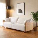 Ver imagem 1 de Sofá Fixo 2 Lugares Luxo 170cm Arthur Bege Claro