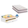 Colchão Solteiro Physical Ortobom (2un) + Sofá Cama Laís C/ Auxiliar Branco - 2