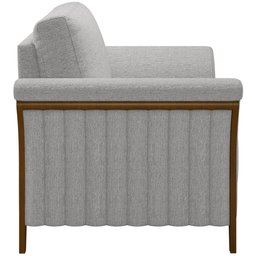 Kit 02 Poltronas para Sala de Estar Decorativas Base Fixa Stefan M03 Linho Cinza - Lyam Decor - 5