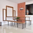 Ver imagem 1 de Conjunto Mesa Dobrável Retrátil de Parede com Bancos 2,15m Noronha