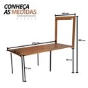 Ver imagem 2 de Conjunto Mesa Dobrável Retrátil de Parede com Bancos 2,15m Noronha