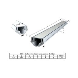 Grelha Invisível Oculta Caixa Coletora Cinza Piscina 100x8cm - 3