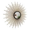Espelho decorativo de parede redondo com moldura palitada celestial Dourado - 3