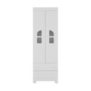 Ver imagem 7 de Guarda-roupa Infantil 62cm 2 Portas com Vidro e 2 Gavetas Nina Multimóveis Mp4502 Branco