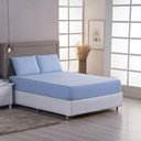 Ver imagem 3 de Jogo de Cama Lençol Sereno Casal em Malha Algodão 3 Peças Azul Claro 100% Algodão