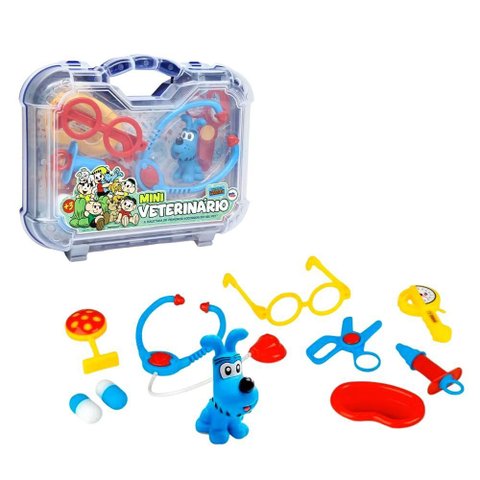 Kit Médico Infantil - Mini Veterinario - Maleta - 11 Peças - Pakitoys