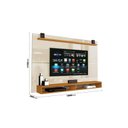 Ver imagem 3 de Painel MAX 1,80m Para TV Até 65'' Com Prateleira Superior e Nichos Para Aparelhos Cor Off White/Cedr