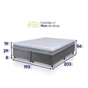 Ver imagem 3 de Conjunto Box Baú Cinza Durban Cinza Espuma D28 King 193x203x64 - King House