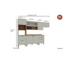 Ver imagem 5 de Cozinha Completa Modulada 6 Peças 100% MDF com Torre Quente, Porta Pratos e 2 Balcões com Tampo Iluminata Verde Mint/Ébano
