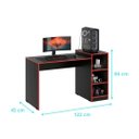 Ver imagem 3 de Mesa Escrivaninha Gamer Zetra para Computador ou Notebook Vermelho Preto