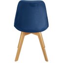 Ver imagem 4 de Cadeira Charles Eames Leda Veludo Luisa Saarinen Estofada Base Madeira - Azul