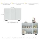 Ver imagem 4 de Aparador Buffet 3 Portas com Pés Quadrados Veneza Multimóveis MP1010 Branco/Preto