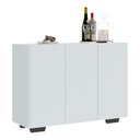 Ver imagem 3 de Aparador Buffet 3 Portas com Pés Quadrados Veneza Multimóveis MP1010 Branco/Preto