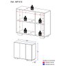 Aparador Buffet 3 Portas com Pés Quadrados Veneza Multimóveis MP1010 Branco/Preto - 5
