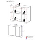 Ver imagem 5 de Aparador Buffet 3 Portas com Pés Quadrados Veneza Multimóveis MP1010 Branco/Preto
