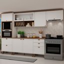 Ver imagem 1 de Cozinha Completa Modulada 6 Peças Iluminata Branco/Ébano