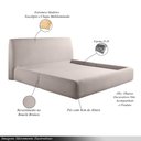 Ver imagem 3 de Cama com Cabeceira Pagani King Base no Chão Bouclê Branco G92 - Gran Belo