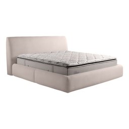 Cama com Cabeceira Pagani King Base no Chão Bouclê Branco G92 - Gran Belo - 5