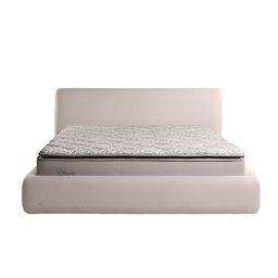 Cama com Cabeceira Pagani King Base no Chão Bouclê Branco G92 - Gran Belo - 7