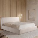 Ver imagem 1 de Cama com Cabeceira Pagani King Base no Chão Bouclê Branco G92 - Gran Belo