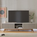 Ver imagem 1 de Bancada Tv Decorativa Sala de Estar Queiroz Off White/matte G73 - Gran Belo
