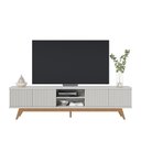Ver imagem 2 de Bancada Tv Decorativa Sala de Estar Queiroz Off White/matte G73 - Gran Belo