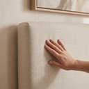 Ver imagem 4 de Cabeceira Painel Suspenso Casal 140 cm Luna Retangular Linho Bege Champanhe Artte