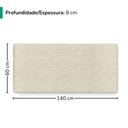 Ver imagem 3 de Cabeceira Painel Suspenso Casal 140 cm Luna Retangular Linho Bege Champanhe Artte
