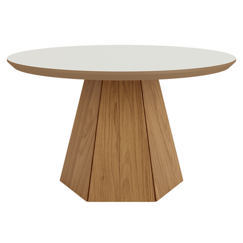 Mesa de Centro Hexagon 100% MDF Off White / Freijó Dalla Costa