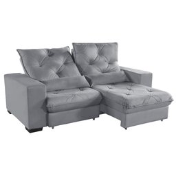 Sofá Retrátil e Reclinável 1,80m Molas Ensacadas Suede Isis Castor Sofá Casa - 2