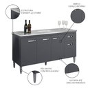 Ver imagem 4 de Balcão Gabinete Com Pia Inox 150cm 4 Portas e 1 Gaveta Gabriela Cinza - AJL Móveis