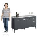 Ver imagem 6 de Balcão Gabinete Com Pia Inox 150cm 4 Portas e 1 Gaveta Gabriela Cinza - AJL Móveis