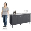 Ver imagem 6 de Balcão Gabinete Com Pia Inox 150cm 4 Portas e 1 Gaveta Gabriela Cinza - AJL Móveis
