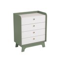 Ver mais imagens de Cômoda Infantil 4 Gavetas Encanto 100 x 81cm Verde Oliva/Branco