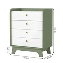 Ver imagem 3 de Cômoda Infantil 4 Gavetas Encanto 100 x 81cm Verde Oliva/Branco
