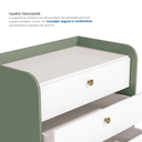 Ver imagem 5 de Cômoda Infantil 4 Gavetas Encanto 100 x 81cm Verde Oliva/Branco