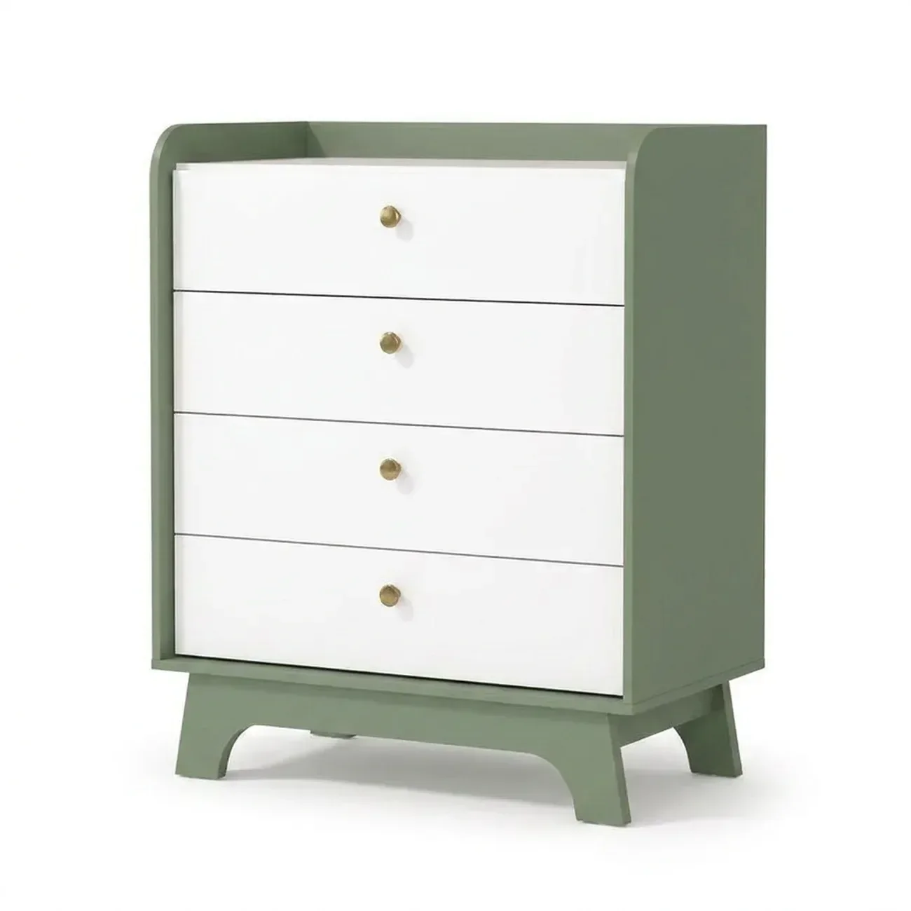 Ver imagem 2 de Cômoda Infantil 4 Gavetas Encanto 100 x 81cm Verde Oliva/Branco