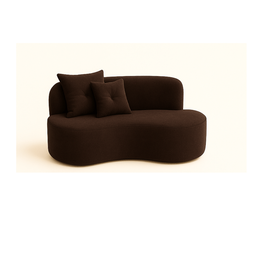 Conjunto Decorativo 02 Poltronas + Sofá Curvo Orgânico Nature Gaia Suede Marrom - Montanaris Decor - 2