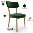 Ver imagem 4 de Cadeira Decorativa Estofada Sala Jantar Base Madeira Roy L02 Couríssimo Verde Musgo - Lyam Decor