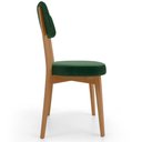 Ver imagem 6 de Cadeira Decorativa Estofada Sala Jantar Base Madeira Roy L02 Couríssimo Verde Musgo - Lyam Decor