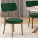 Ver imagem 2 de Cadeira Decorativa Estofada Sala Jantar Base Madeira Roy L02 Couríssimo Verde Musgo - Lyam Decor